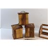 Image 2 : Wooden Coffee, Sugar & Tea Storage Boxes with Wooden Wall Rack and Wall Prayer Decor