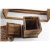 Image 5 : Wooden Coffee, Sugar & Tea Storage Boxes with Wooden Wall Rack and Wall Prayer Decor