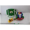 Image 1 : Boston Celtic Children's Wall Hung Basketball Hop, Gold Fish Snack Container, Super Toys Children's 