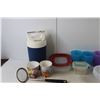 Image 3 : Kitchen Lot- (5) Plastic Bowls, Igloo Thermos, Misc.