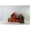 Image 1 : (2) Wood Birdhouses 13.25" Tall x 16" Long x 9" Wide and 10.5" Tall x 10.25" Long x 6.25" Wide