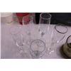 Image 3 : (4) Champagne Flutes, (2) Plastic Vases, Blue Flame Travel Bag, Misc.