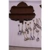 Image 2 : (2) Souvenir Spoon Wooden Wall Plaques With 34 Spoon Collection