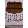 Image 3 : (2) Souvenir Spoon Wooden Wall Plaques With 31 Spoon Collection