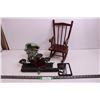 Image 1 : Mini Decorative Rocking Chair 15" Tall, Candle Holder, Dolphin Ornament, Misc.