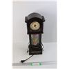 Image 1 : Small Grandfather Clock Decoration, 16.5'' Tall w/ Small Artificial Flower Inside- Powers On