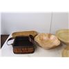 Image 3 : (5) Wood Bowls, Misc.