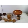 Image 2 : (3) Wood Coasters, Bowl, Decorative Plate, Misc.