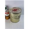 Image 2 : Vintage Bowes Apple Pie Filling 25lb Pail, (5) Vintage Tabacco Tins, Black cat, Vogue, Misc.