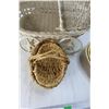 Image 3 : (5) Wicker Baskets w/ Baby Carriage, 15'' tall