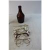 Image 2 : (3) Vintage Glasses, Liquor Bottle, Salt & Pepper Shakers, Cutlery