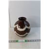 Image 1 : Brown & White Ceramic Vase 8.5" Tall