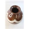 Image 2 : Brown & White Ceramic Vase 8.5" Tall