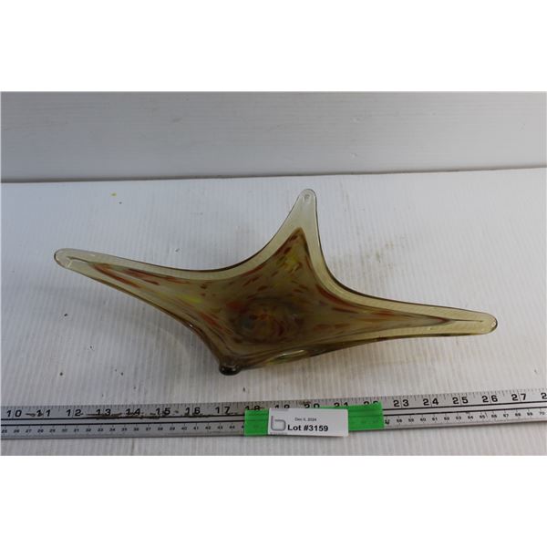 Art Glass Dish 16'' x 9''