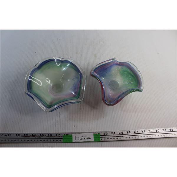 (2) Art Glass Bowls