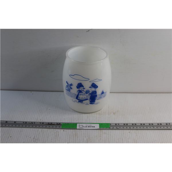 Milk Glass Cookie Jar - No Lid