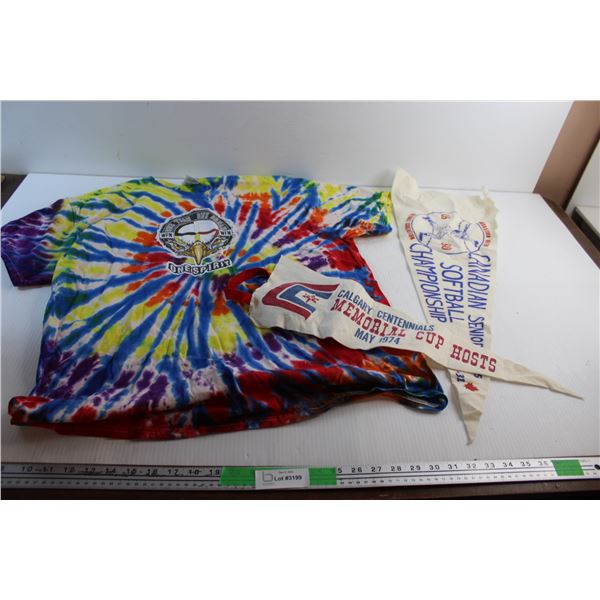 One Spirit T Shirt - XL and Calgary Centennials Pennants