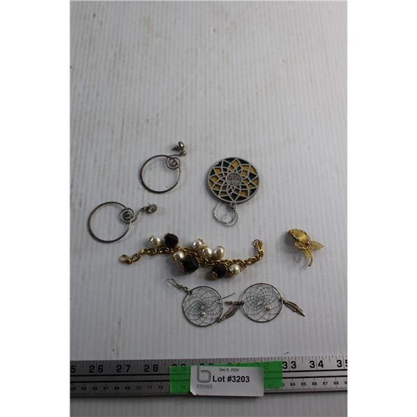 Earrings, Pendant, Bracelet and Tie Pin
