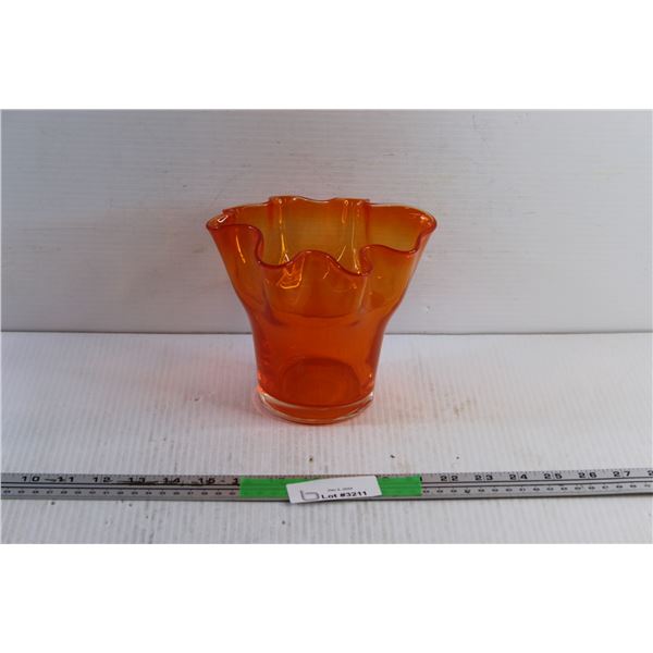 Orange Art Glass Vase