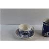 Image 2 : Porcelain Saucer & Tea Cup Set and Ceramic Pitcher - Chipped