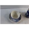 Image 3 : Porcelain Saucer & Tea Cup Set and Ceramic Pitcher - Chipped