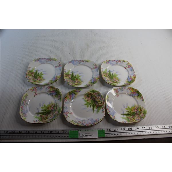 (6) 6'' Royal Albert "Kentish Rockery"  Sandwich Plates
