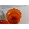 Image 4 : Vinegar Glass Bottles, Orange Glass Candy Dish and Salt & Pepper Shakers