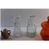 Image 5 : Vinegar Glass Bottles, Orange Glass Candy Dish and Salt & Pepper Shakers