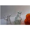 Image 8 : Vinegar Glass Bottles, Orange Glass Candy Dish and Salt & Pepper Shakers