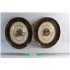 Image 1 : (2) Convex Glass Frames w/ Flower Art