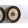 Image 2 : (2) Convex Glass Frames w/ Flower Art