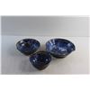 Image 5 : (3) Art Blue Ceramic Bowls