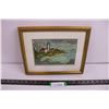 Image 1 : Framed Wall Art "Lighthouse" - Artist: SYD 13" x 10.5"