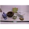 Image 1 : Assorted Ornamental Ceramics (Bradford Cinderella, Teapot, Fine China Egg, Wall Art 7" x 7", Fruit B