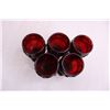 Image 3 : Avon Cape Cod Red Glass Decanter & (5) Goblets