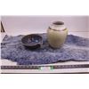 Image 1 : Ceramic Vase, Ceramic Pouring Bowl, Acid Wash Denim Table Linens