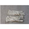 Image 4 : Vintage Wedding Dress & Gloves- Small, Some Staining
