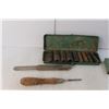 Image 3 : Vintage Tools- Stapler. (9) Piece Socket Set, Misc.