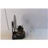 Image 3 : Vintage Kerosene Lamp With wall Mount- 13.5" Tall