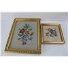 Image 4 : (2) Framed Cross Stitching Pieces, 10.5'' x 13'', International Shetland Show 1963 Plated Plate