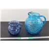 Image 1 : (2) Blue Glass Pitchers