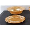 Image 2 : (6) Peach Luster Fire King Items - (2) Cups, Cream and Sugar, Plate and Bowl