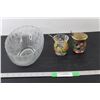 Image 1 : Glass Bowl, (2) Jam Jars