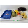 Image 1 : Tray, (4) Stuffies, Fur Hat