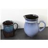 Image 4 : (3) Mugs, Pitcher, (2) Strawberry Jars,