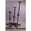 Image 1 : Set of 3 Cast Iron Candle Holders 17", 22.5", 28" Heights