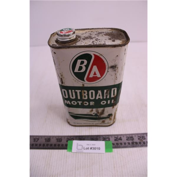 Vintage BA Outboard Motor Oil Tin - Empty