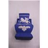 Image 2 : Vintage Oster Hair Clipper in Original Box, Vintage Blue Ceramic Raised Impression Vase 5" Tall