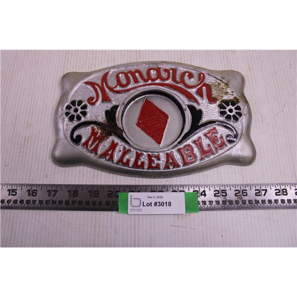 Vintage Monarch Malleable Cookstove Name Plate