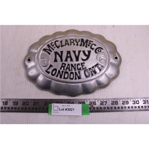 Vintage McClary MFG CO and Navy Range Cookstove Name Plates - London, Ont.